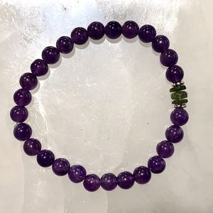 MOLDAVITE AND AMETHYST BRACELET